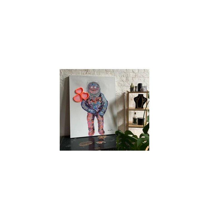 Locomocean - Tableau Néon - Spaceman - 90x120x4cm  - 2