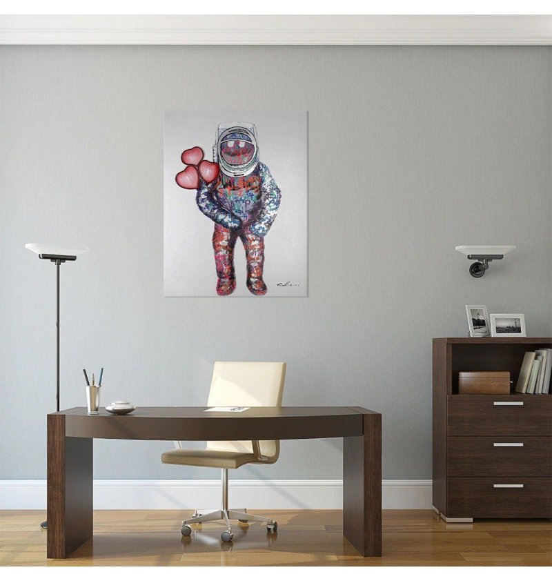Locomocean - Tableau Néon - Spaceman - 90x120x4cm  - 3