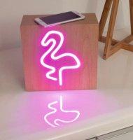 BigBen - Enceinte Neon Bois avec induction - Flamingo - taille L  - 1