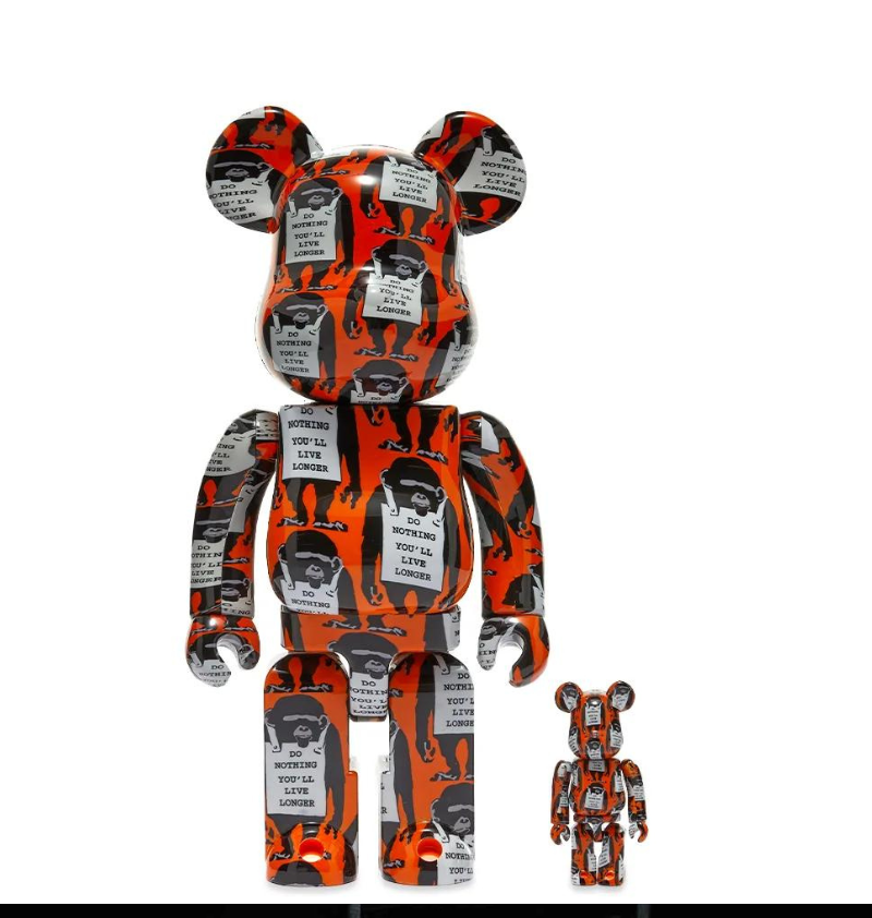 Bearbrick - Banksy Brandalism - Monkey Sign - 400% + 100% Medicom Toy - 2 Bearbrick - Banksy Brandalism - Monkey Sign - 400% + 100% Medicom Toy - 2
