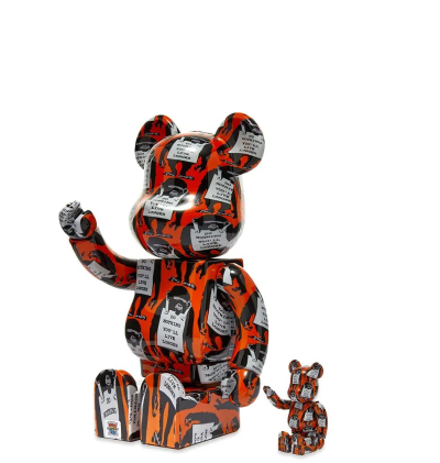 Bearbrick - Banksy Brandalism - Monkey Sign - 400% + 100% Medicom Toy - 3