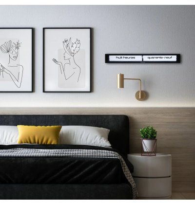 Cloudnola - Horloge Flip Texte - Noir Blanc  - 2 Cloudnola - Horloge Flip Texte - Noir Blanc  - 2