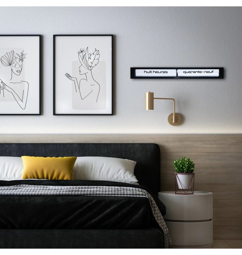 Cloudnola - Horloge Flip Texte - Noir Blanc  - 2 Cloudnola - Horloge Flip Texte - Noir Blanc  - 2