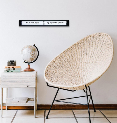 Cloudnola - Horloge Flip Texte - Noir Blanc  - 3 Cloudnola - Horloge Flip Texte - Noir Blanc  - 3