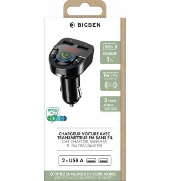 Bigben - Double Chargeur voiture USB A+C 25W avec transmetteur FM BigBen Connected - 2