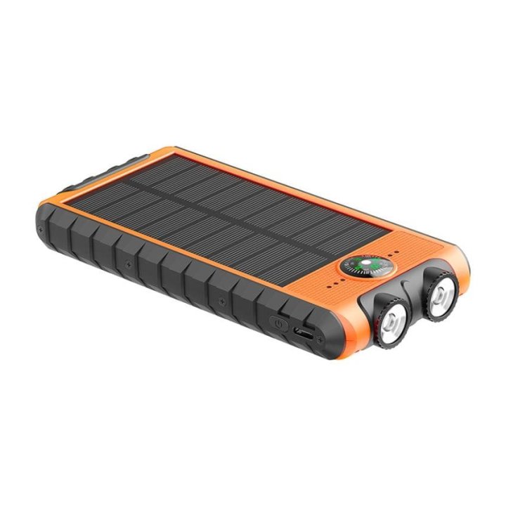 Batterie de secours Solaire 10000 mAh USB 2A+C Orange/Noir Bigben  - 3
