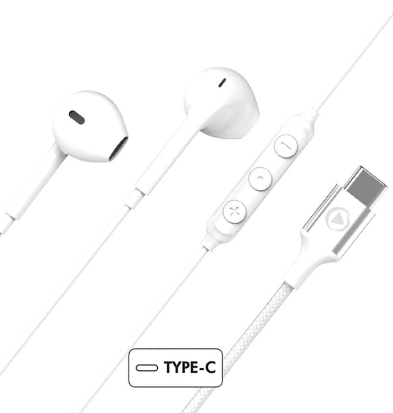 Ecouteurs USB C Force Play Bouton Conception renforcée Blanc Force - 1 Ecouteurs USB C Force Play Bouton Conception renforcée Blanc Force - 1