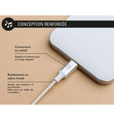 Ecouteurs USB C Force Play Bouton Conception renforcée Blanc Force - 4 Ecouteurs USB C Force Play Bouton Conception renforcée Blanc Force - 4