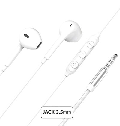 Ecouteurs Jack 3.5mm Bouton Conception renforcée Blanc - Force Play Force - 1 Ecouteurs Jack 3.5mm Bouton Conception renforcée Blanc - Force Play Force - 1