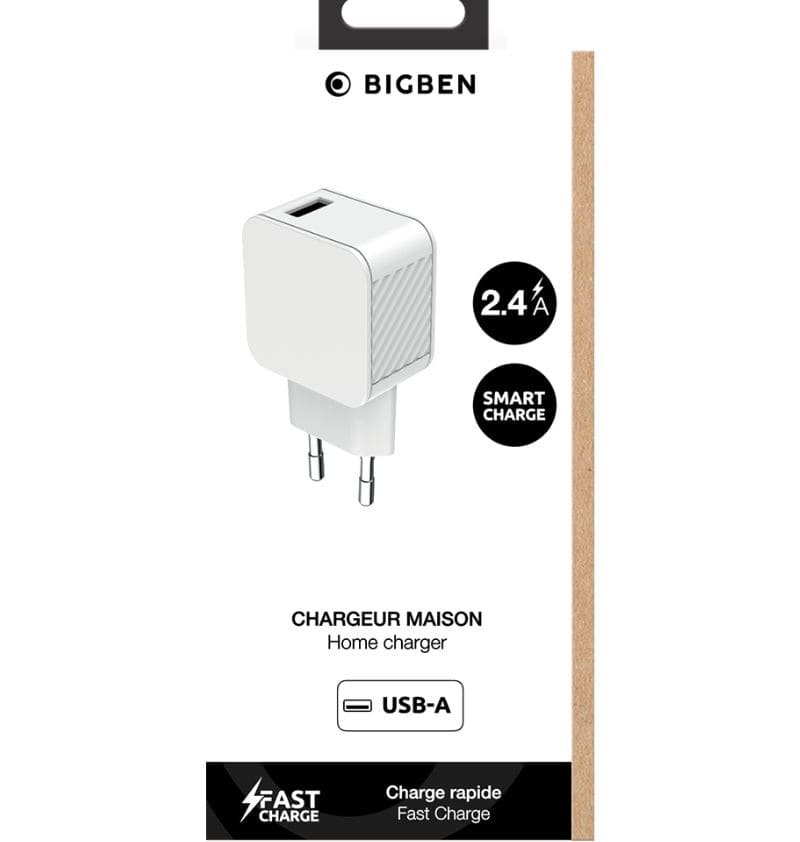 Chargeur maison 2.4A USB A FastCharge Blanc - Bigben  - 1 Chargeur maison 2.4A USB A FastCharge Blanc - Bigben  - 1