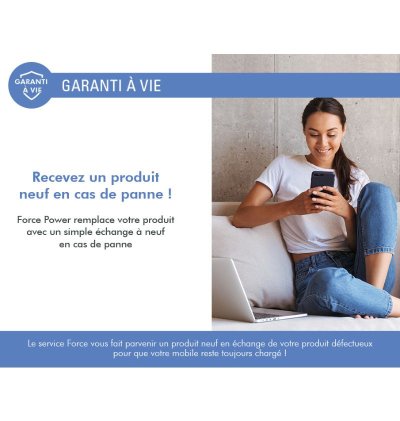 Batterie de Secours Compatible MagSafe 15W - 5000mAh - Silver - Force Power Force - 4