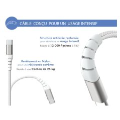 Chargeur maison 25W Power Delivery + Câble USB C/USB C Blanc Force Power Force - 3 Chargeur maison 25W Power Delivery + Câble USB C/USB C Blanc Force Power Force - 3