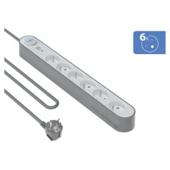 Parafoudre 6 prises 800j 1,5m Grise et Blanche - Force Power Lite Force - 1 Parafoudre 6 prises 800j 1,5m Grise et Blanche - Force Power Lite Force - 1