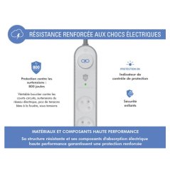 Parafoudre 6 prises 800j 1,5m Grise et Blanche - Force Power Lite Force - 5 Parafoudre 6 prises 800j 1,5m Grise et Blanche - Force Power Lite Force - 5