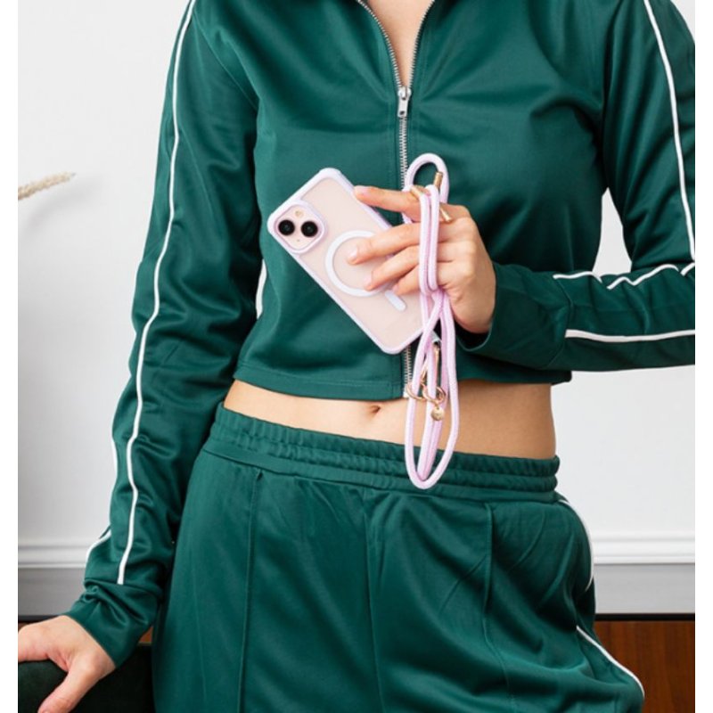 Bandoulière téléphone Universelle Cordon Rose détails Gold - pForce Case  - 4 Bandoulière téléphone Universelle Cordon Rose détails Gold - pForce Case  - 4