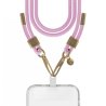 Bandoulière téléphone Universelle Cordon Rose détails Gold - pForce... Bandoulière téléphone Universelle Cordon Rose détails Gold - pForce...