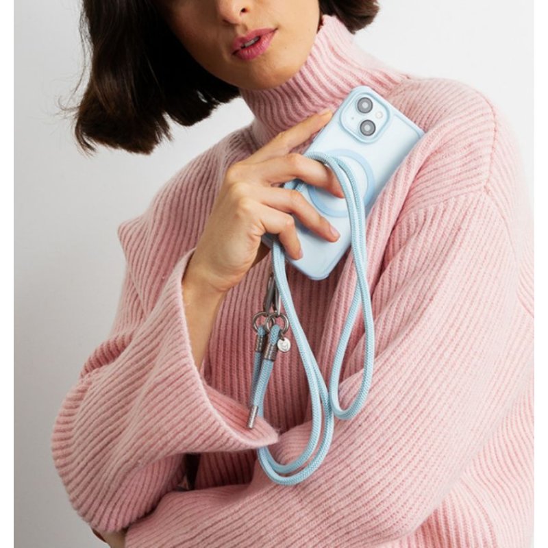 Bandoulière téléphone Universelle Cordon Bleu Ciel détails Silver -  Force Case Force - 3 Bandoulière téléphone Universelle Cordon Bleu Ciel détails Silver -  Force Case Force - 3