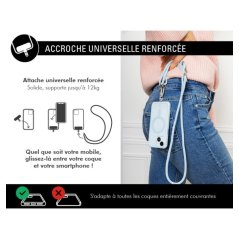 Bandoulière téléphone Universelle Cordon Bleu Ciel détails Silver -  Force Case Force - 4 Bandoulière téléphone Universelle Cordon Bleu Ciel détails Silver -  Force Case Force - 4