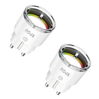 NOUS - Lot de 2x Prises intelligentes Zigbee, Tuya et Mesure de consommation