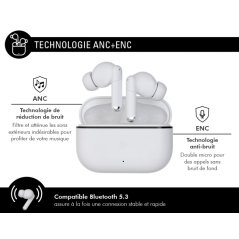 Force Play - Ecouteurs True Wireless ANC+ENC Force Play III Blanc - Garanti à vie  - 1 Force Play - Ecouteurs True Wireless ANC+ENC Force Play III Blanc - Garanti à vie  - 1