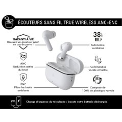 Force Play - Ecouteurs True Wireless ANC+ENC Force Play III Blanc - Garanti à vie  - 2 Force Play - Ecouteurs True Wireless ANC+ENC Force Play III Blanc - Garanti à vie  - 2