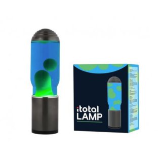 iTotal - Lampe Ada avec base gris foncé, liquide bleu et cire verte