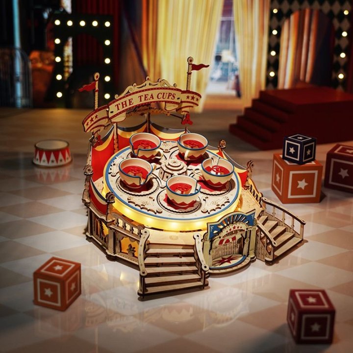 Rokr - Puzzle 3D - Manège Musical tasses tournantes - EA04 Robotime - 1