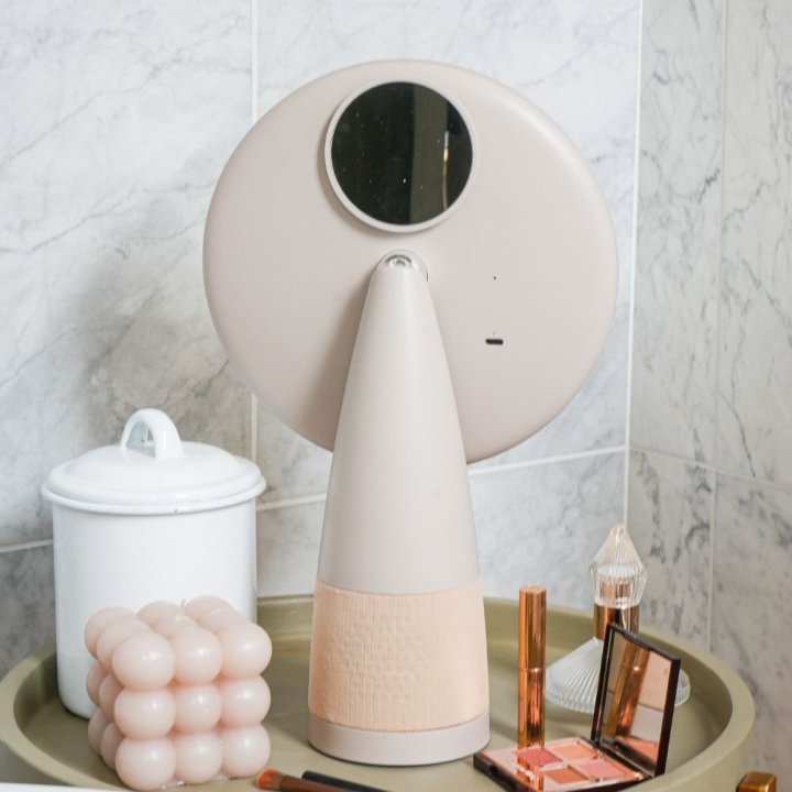 Glow Plus - Miroir de maquillage et haut-parleur Bluetooth - Encein...
