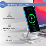 Force power - Chargeur induction 2 en 1 Compatible MagSafe 15W - La...
