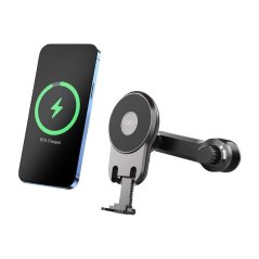 Support Voiture Ventilation Bras rotatif MagSafe Maintien magnétique Noir + Garantie à vie Support Voiture Ventilation Bras rotatif MagSafe Maintien magnétique Noir + Garantie à vie