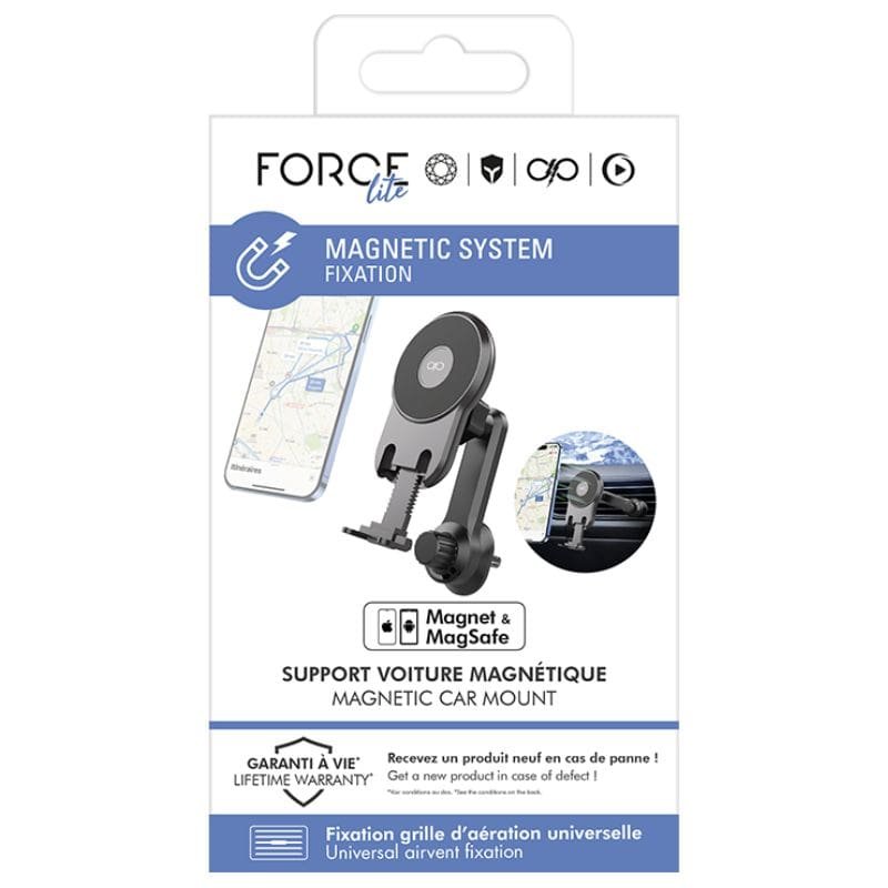 Support Voiture Ventilation Bras rotatif MagSafe Maintien magnétique Noir + Garantie à vie
