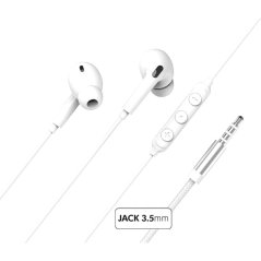 Force Play - Ecouteurs Renforcés Jack 3.5mm Télécommande/Micro Intra-auriculaire Blanc + Garantie à vie Force Play - Ecouteurs Renforcés Jack 3.5mm Télécommande/Micro Intra-auriculaire Blanc + Garantie à vie
