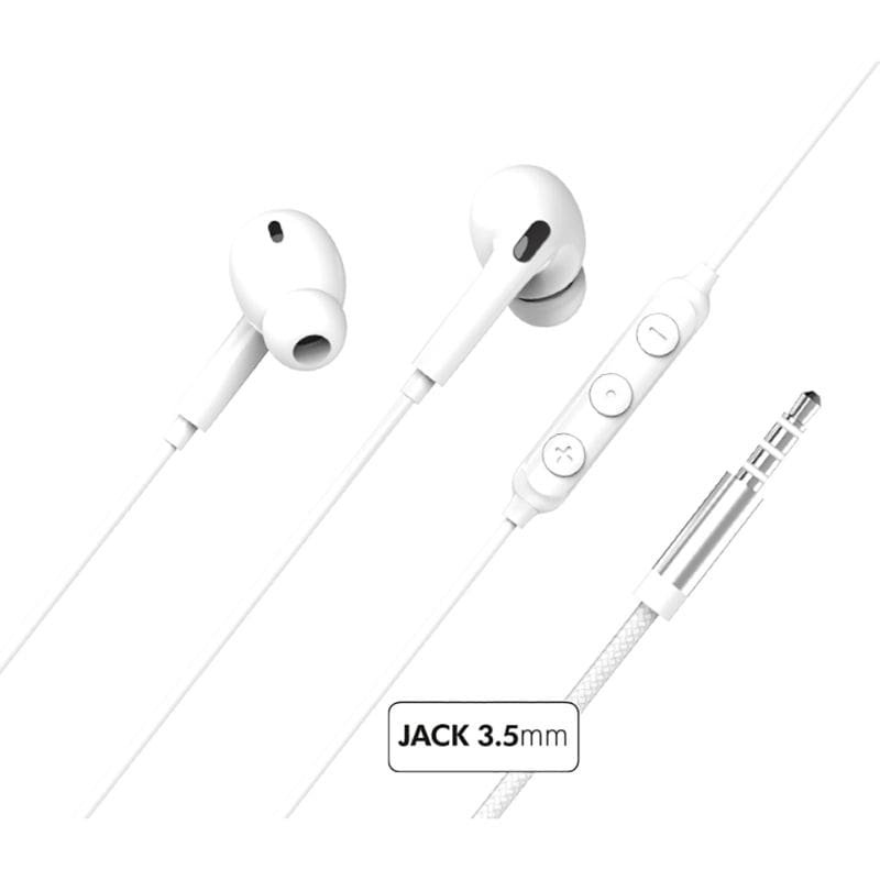 Force Play - Ecouteurs Renforcés Jack 3.5mm Télécommande/Micro Intra-auriculaire Blanc + Garantie à vie Force Play - Ecouteurs Renforcés Jack 3.5mm Télécommande/Micro Intra-auriculaire Blanc + Garantie à vie