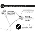 Force Play - Ecouteurs Renforcés Jack 3.5mm Télécommande/Micro Intra-auriculaire Blanc + Garantie à vie