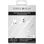 Force Play - Ecouteurs Renforcés Jack 3.5mm Télécommande/Micro Intra-auriculaire Blanc + Garantie à vie