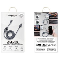 Xoopar - ALLURE - Câble de charge rapide 100W - Noir Anthracite Xoopar - ALLURE - Câble de charge rapide 100W - Noir Anthracite