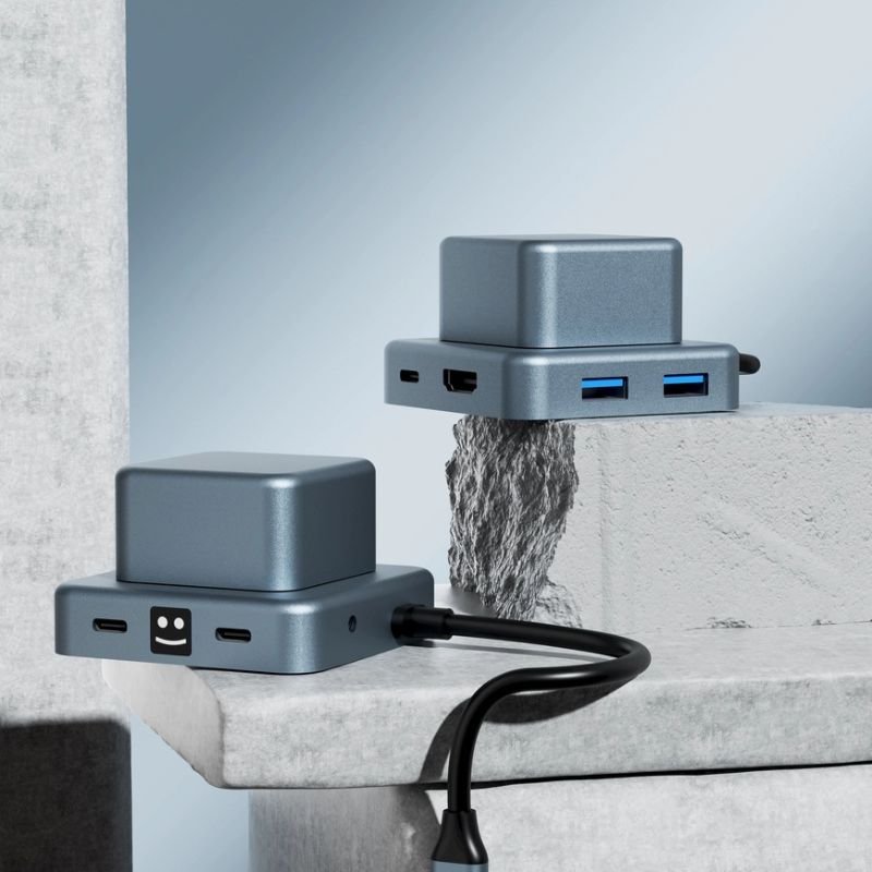 Xoopar - CUBBI - Hub de charge 7-en-1 USB-A, USB-C, HDMI et audio