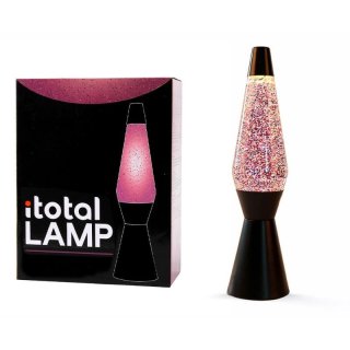 iTotal Lampe à Lave 36 cm Paillettes – Base Noire