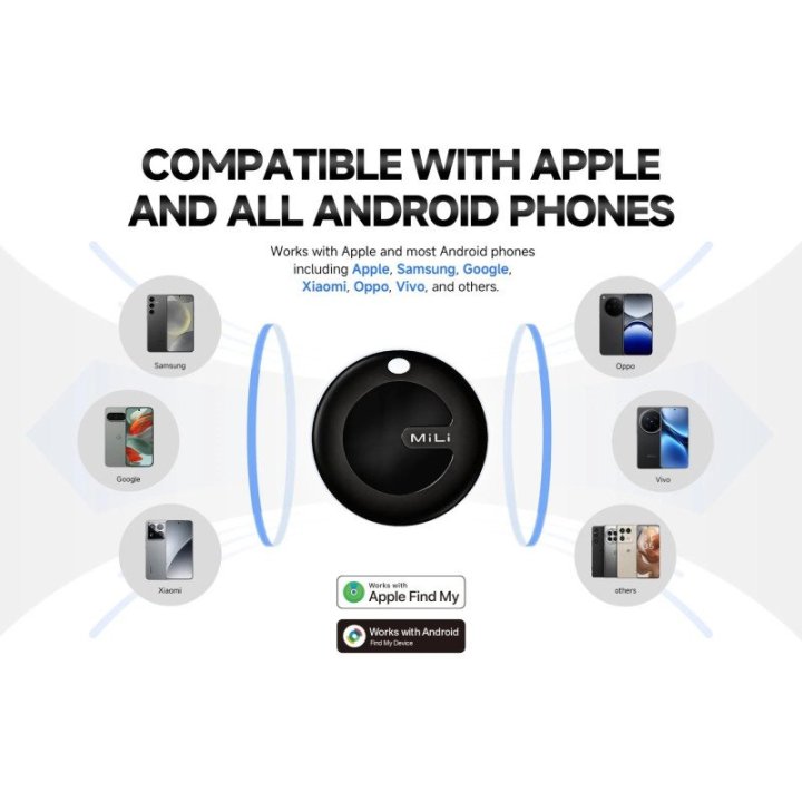 Tracker Bluetooth Universel MiLi MiTag Duo – Compatible Apple Find My & Android | Smart-One