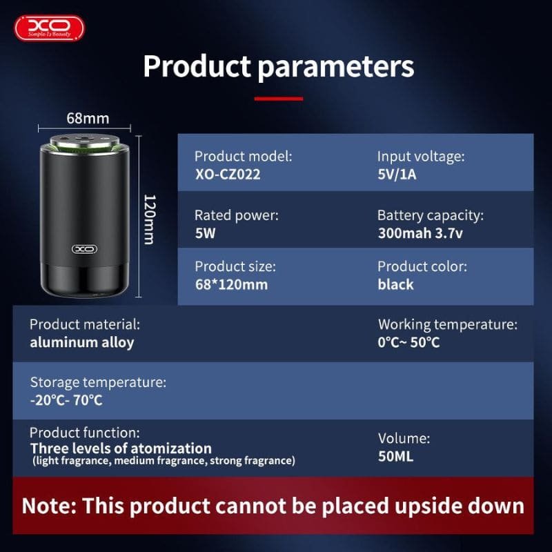 Diffuseur de parfum portable avec projecteur et LED RGB