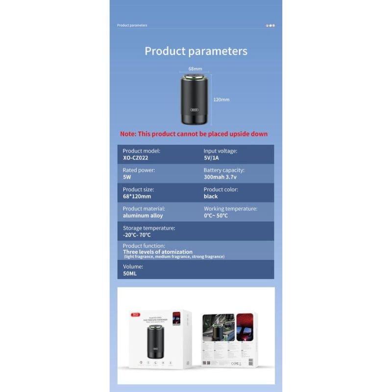 Diffuseur de parfum portable avec projecteur et LED RGB