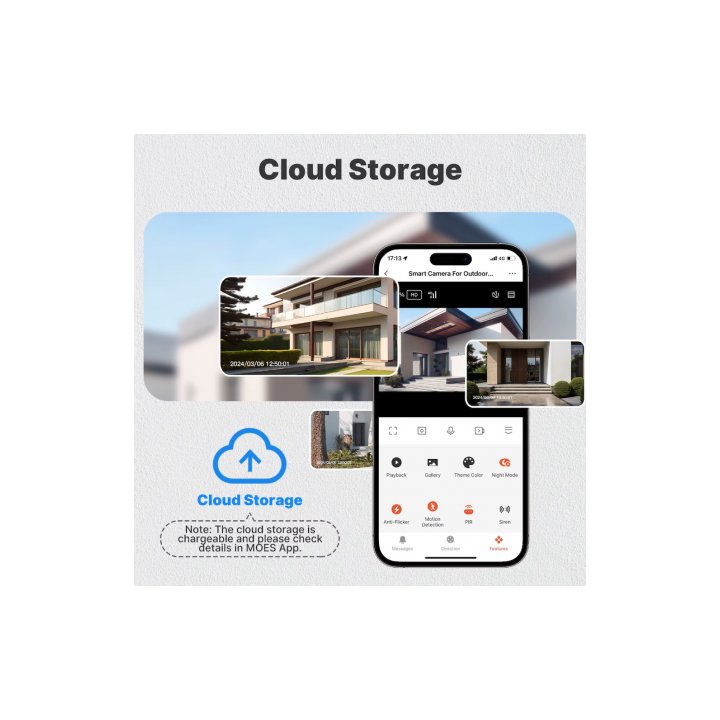 MOES - Camera Exterieur Solaire - Wifi