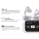 Force Play - Ecouteurs Play Touch XL True Wireless ANC Ecran tactile 1.65" Intra-auriculaire Blanc + Garantie à vie