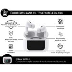 Force Play - Ecouteurs True Wireless ANC avec écran tactile Play To...