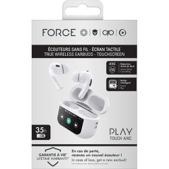 Force Play - Ecouteurs True Wireless ANC avec écran tactile Play To...