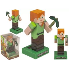 Figurine articulée Minecraft Alex avec cellule solaire sur socle
