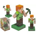 Figurine articulée Minecraft Alex avec cellule solaire sur socle