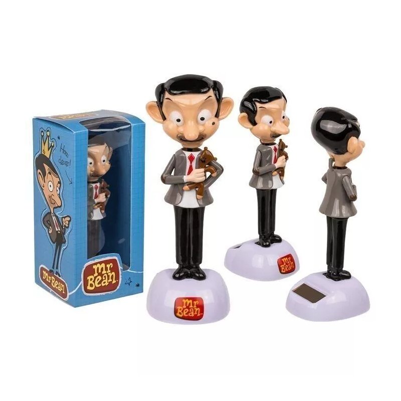 Figurine mobile Mr Bean avec cellule solaire sur socle