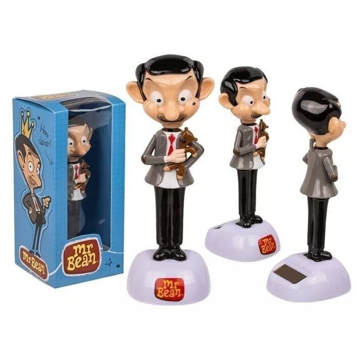 Figurine mobile Mr Bean avec cellule solaire sur socle