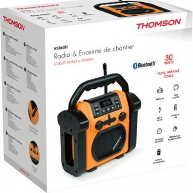 Thomson Radio et enceinte Bluetooth de chantier 30W orange